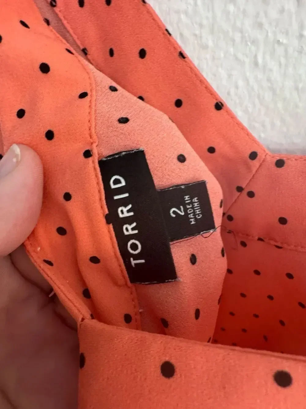 torrid Salmon Pink Polka Dot Chiffon Cami - Size 2